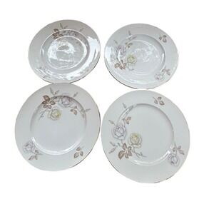 Johann Haviland Bavaria Germany Sweetheart Rose‎ Salad Plates 7-7/8" (Set 4)